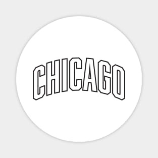 Chicago Black Outline Typography Magnet